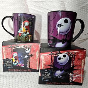 Set of 2 Disney's Nightmare Before Christmas Collector's Mugs Jack & Sally